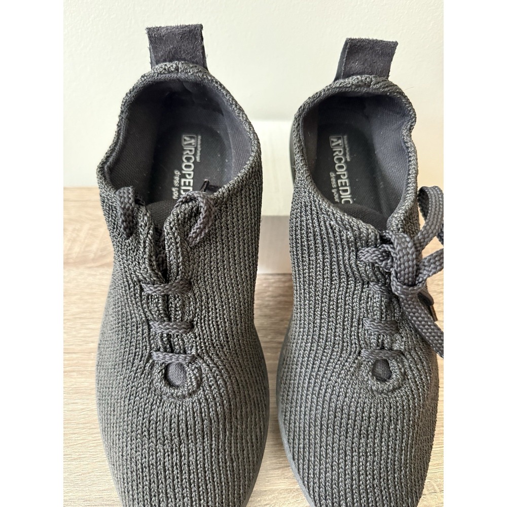 Arcopedico Black Knit Lace-Up Sneakers Sz 39 (8-8.5) Casual Lightweight Comfort - Picture 5 of 10